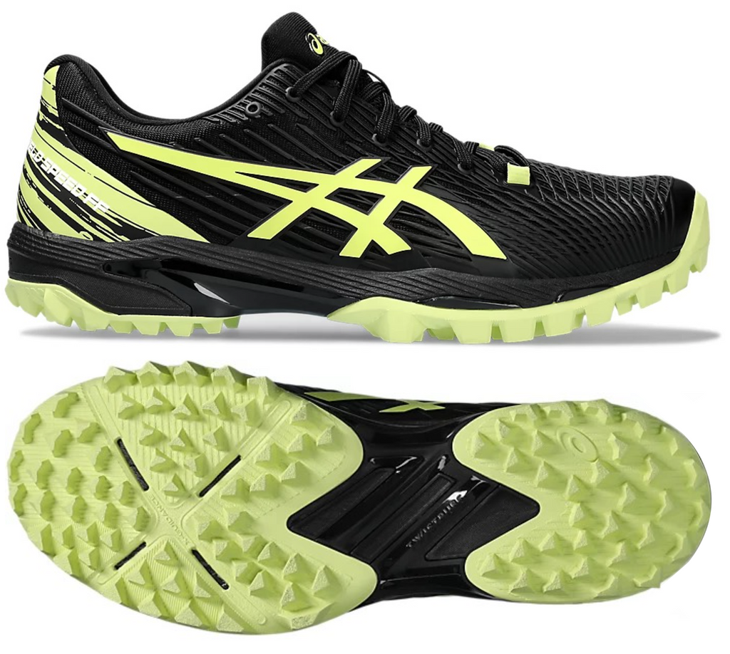 Asics Field Speed FF Black Glow Yellow Mens Hockey International
