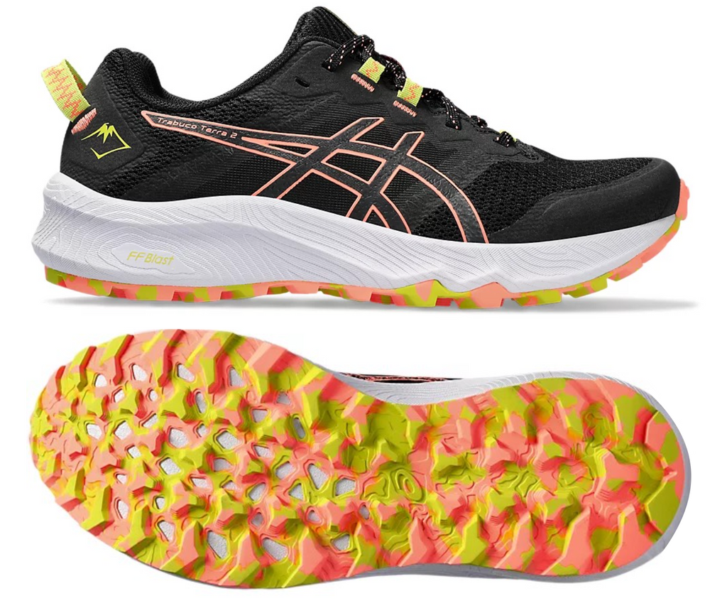 ASICS Trabuco Terra 2 Black Sun Coral Womens Hockey International