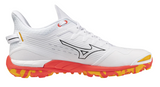 MIZUNO Wave Leopardus (White/Fiery Coral/Citrus) Mens